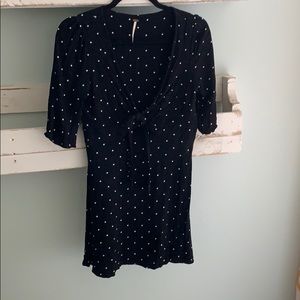 Free People Black Polka Dot Skater Dress